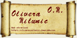 Olivera Milunić vizit kartica